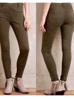 Pilcro & The Letterpress Anthropologie Size 29 Superscript Pants Dark Green NEW
